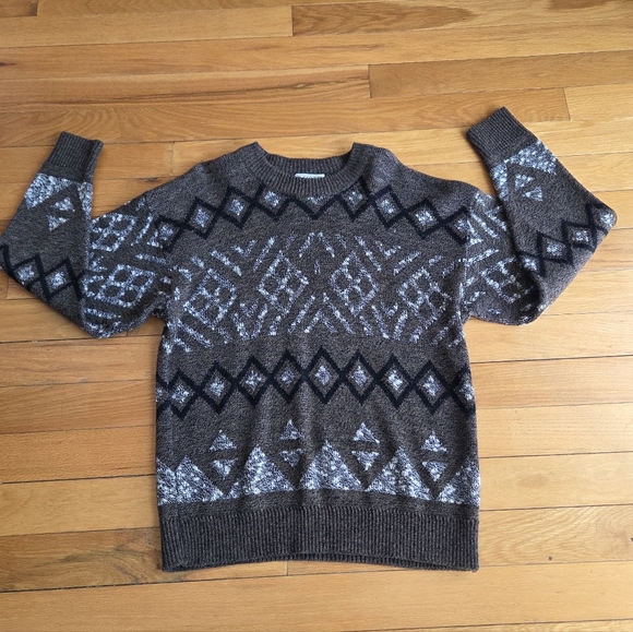 Le Tigre Other - Le Tigre Vintage Men's Crewneck Sweater - Brown and Gray Size XL Made In USA